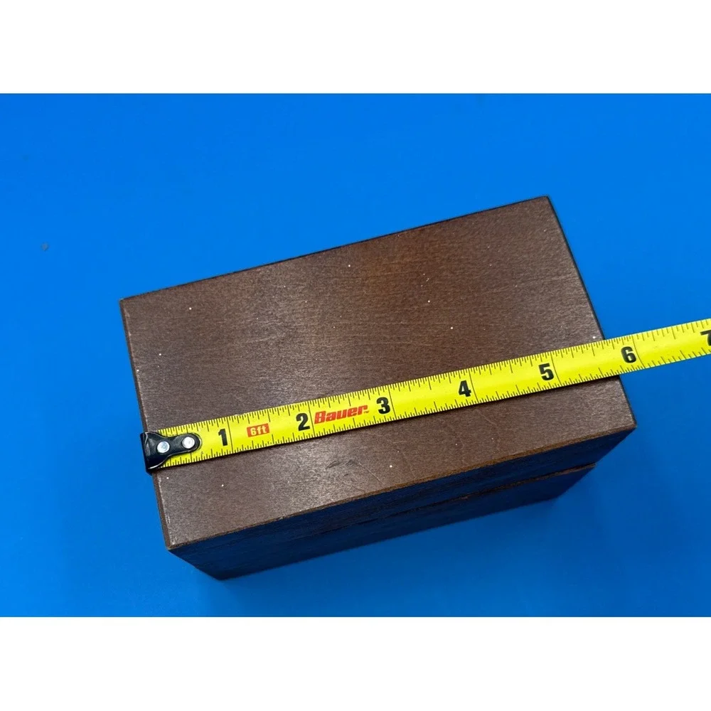 Vintage Oak Wooden Index Recipe card Box Dovetail 353 Harry Hedberg 5 3/4